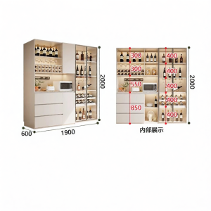 Storage Dining Sideboard Glass Door