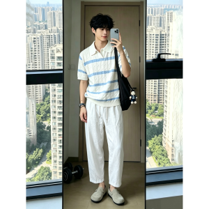 OUMULONG | Husband Feel Summer 3/4 Length Breathable Linen Blend Trousers