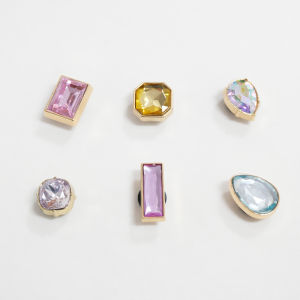 High-End Metal Diamond Gem Shoe Buckle Accessories: Colorful Clog Shoe Decorations Compatible with Crocs/Cross