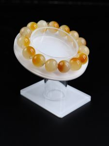 Acrylic Display Stand Jewelry Bracelet Chain Showcase Holder Organic Glass Polyester round Shape Transparent for Gemstone