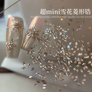 Nail Art Decorations Mini Rhombus Snowflake Flat Bottom Drill Autumn Winter New Style Champagne Patchwork Wheat Spike Drill Nail Art Accessories