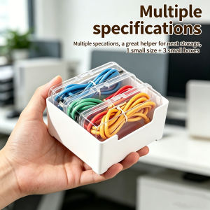 Multi-Use Storage Box with 3 Removable Clear Organizer Cases for Data Cables Jewelry & Cards Desktop Office & Home Organization