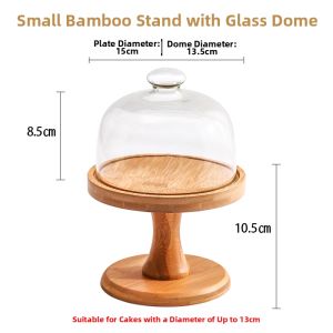 Transparent Glass High-footed Cake Platter with Cover