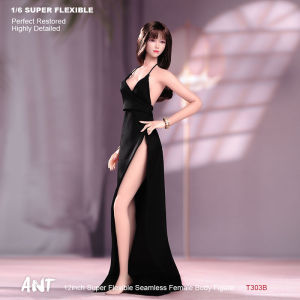 ANT T303 1/6 Scale Female Slender Seamless Body 12 Makeup Non Detachable Feet Slim Action Figure Pale Normal Suntan Body Model