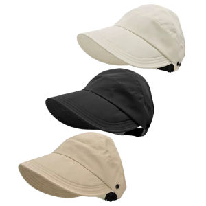 Womens Hollow Top Sun Hat with UV Protection Lightweight Summer Beach Hat in Sky Blue for Sun Safety