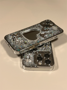 Silver Electroplated Heart Shaped Phone Case Luxury Feminine Anti-Fall  13 Compatible Customized 15Promax Makeup Ready Shell