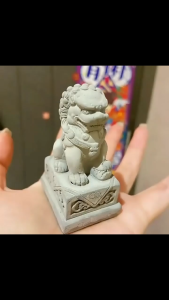 Tượng sư tử đá mini dùng trang trí để bàn (1 đôi) thạch cao mới nhất 2025