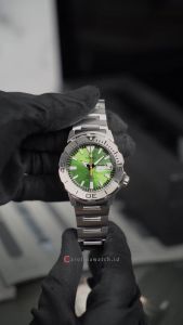 Jam Tangan Pria Seiko Prospex SRPL41K1 \"Prajam Yam\" Thailand Monster Green Dial Silver Stainless Steel Band Limited Edition