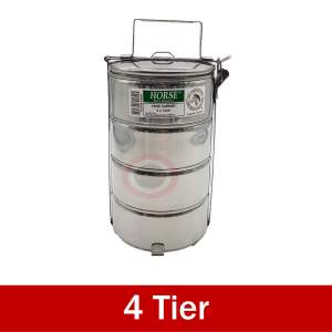 Horse Brand 14cm Food Carrier Tiffin Lunch Box Bekas Makanan Mangkuk Tingkat Stainless Steel