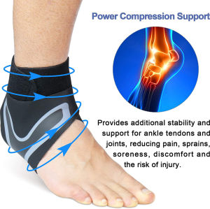 1 Pcs Ankle Support Breathable Neoprene Compression Ankle Brace for Men and Women Elastic Sprain Foot Sleeve for Sports Protect Arthritis Plantar Fasciitis Achilles tendonitis Recovery