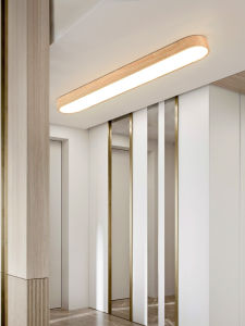 FANZHEN | Rustic Nordic Wood-colored Long Ceiling Light