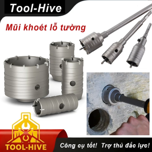 Tool-Hive Mũi khoan rút lõi bê tông 30-65mm cán nối dài 200/300mm khoét lỗ tường đá bê tông nhanh chóng