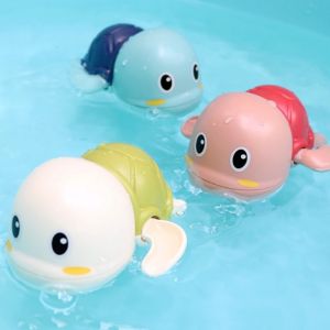 Baby Bath Toy Cute Swim Turtle Wound-up Winding Bathtub Toys For Baby Toddler Kids (1pc)