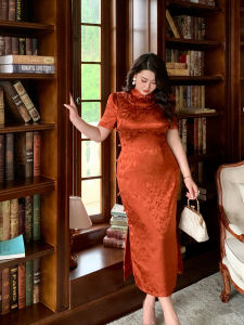 GLEC | Plus Size High Quality Retro Chinese Style Embroidered Mandarin Collar Modified Cheongsam