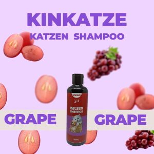 250 ml Aroma Grape Kinkatze Shampoo Kucing Anjing Kelinci ANTI FUNGAL & FLEAS untuk Jamur dan Kutu 3 in 1 Total Protection Super Wangi dan Harum | Katzen Shampoo