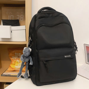 Casual Large Capacity Backpack for Elementary Middle And High School Students Double Shoulder Bag Daily Use Soft Nylon Material