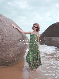 3COLOUR·S | Summer New Flower Print A-Line Sleeveless Long Dress
