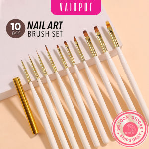 [Vainpot-SG] 10pcs Cream Nail Art Brush Set