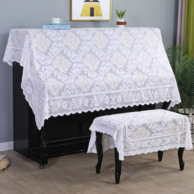 Modern Minimalist Lace Piano Cover Dustproof Semi-Pack Nordic Style American Half-Shield High-End French Bench Cover