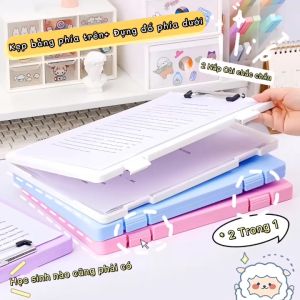 Bảng kẹp tài liệu kèm hộp đựng nhiều giấy tờ bút thước cỡ lớn đi học đi làm đa năng 2 trong 1 đẹp rẻ