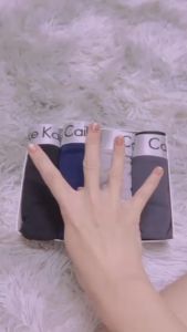 4 PIECES IN 1 GIFT BOX-BLACK+LIGHT GREY+BLUE+GREY) MEN UNDERWEAR BOXER COTTON BREATHABLE ANTIBACTERIAL SELUAR DALAM LELAKI KAPAS