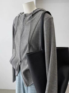 Fishbone Splicing Zipper Hoodie Jacket Womens Spring Autumn New Style Casual Sports Brand Discount Outerwear Versatile Top