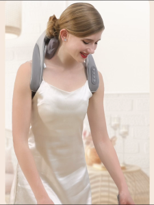 Cordless Neck Shoulder Massager Rechargeable Shoulder Massage with Heat Deep Tissue Kneading Pain Relief 4D Hands-Free