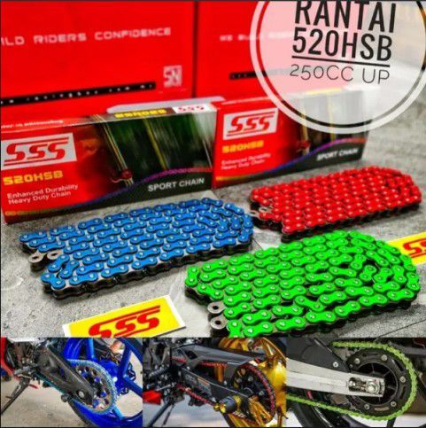 Rantai Sss 520 120 Warna Biru Hijau Merah | Lazada Indonesia