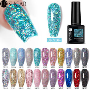 UR SUGAR 7.5ml Glitter Sequins UV Gel Nail UV Polish Semi Permanent Soak Off Manicure Nail Art Gel Varnishes Hybrid Design