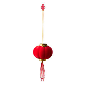 JIADEZHI | Festive Velvet Lantern Hanging Decoration Outdoor Red