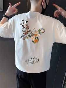 Áo Thun Cotton in Họa Tiết Cổ Tròn Tay Ngắn Chất Lượng Cao Mùa Hè Mới Về Thời Trang Nam Giản Dị Thường Ngày