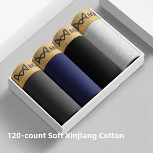 MiiOW | Mens Pure Cotton Boxer Shorts Breathable Antibacterial Sports Underwear Large Size Comfortable Briefs Catman 2024 New Style