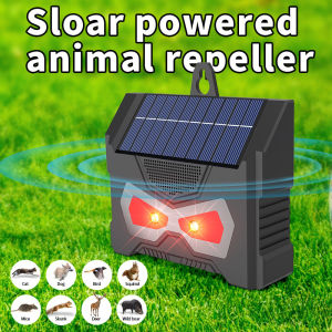 Pest Control Solar Powered Repellent Ultrasonic LED Eyes Light Pig Deer Cat Monkey Bird Wild Animal Repeller