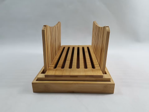 Bamboo Bread Slicer for Homemade Loaf – Thin/Thick Slices Crumble Holder Eco-Friendly Kitchen Tool