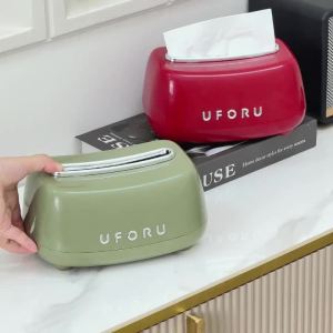 UFORU Retro Toaster Style Tissue Box Built-in Spring Automatic Lifting Creative Napkin Dispenser for Living Room Bedroom