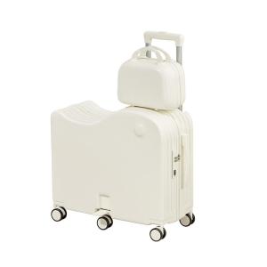 MIMANI | กระเป๋าเดินทางสำหรับเด็ก ขนาด 20 นิ้ว พร้อมที่นั่งสำหรับเด็กชายและเด็กหญิง กระเป๋าเดินทางแบบป้องกันความลับพร้อมกุญแจสำหรับเด็กและคุณแม่