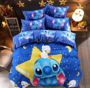 ชุดเครื่องนอน ลาย สติทซ์ ชุดผ้าปูที่นอน ผ้านวม ผ้าปูที่นอน ปลอกหมอน ครบชุด (Stitch) รวม 6 ชิ้น พร้อมผ้านวม มีบริการเก็บเงินปลายทาง