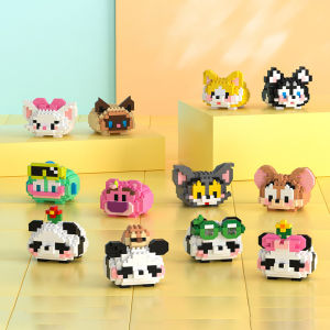 Cartoon Doll New Year Spring Festival Building Block Bricks Toy Assembly Particle Children Collection Toys Puzzle Boys And Girls Birthday Gifts Kids toys