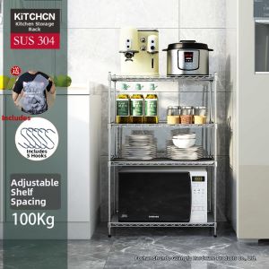 304 Stainless Steel 4-Tier Storage Rack
