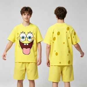 Hot Toys | SpongeBob Patrick Star Couple Summer Street Sun Men Women Tee Adults Children Boy Gril Top Kids Parent Child Quick dry Tshirt