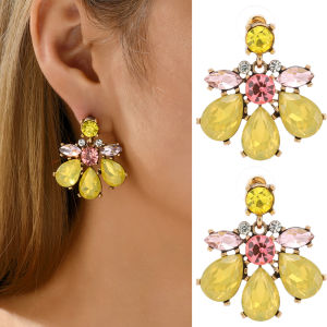 Fashion Design Decor Wedding Party Pendant Jewelry Luxury Charm Shiny Crystal Geometric Dangle Earrings For Women Accessories