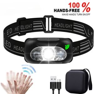 Mini Headlamp Strong Light Led Night Fishing Powerful Torch Head Lamp Outdoor Waterproof Camping Portable LED Sensor Headlamps