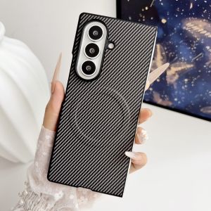 szhaiyu | For Magsafe Magnetic Leather Case For Samsung Galaxy Z Fold 7 6 4 5 8 Ultra Fold8 Fold7 Protective Cover Carbon Fiber Pattern