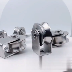 2 Inch V/U/H Type Pulley Roller 304 Stainless Steel Sliding Gate Roller Wheel Bearing for Material Handling and Moving