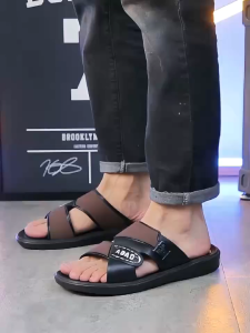 Mens High Quality Fashion Sandals Rubber Non-Slip Sandals Leisure Open Toed Waterproof Sandals Fashionable Beach Flat Sandals Suitable For Outdoor