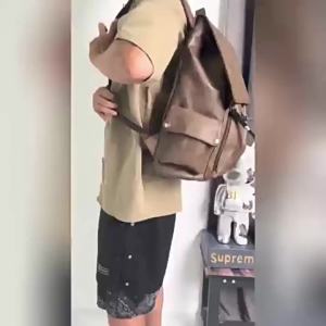 WOLPHIN Men Vintage PU Leather Backpack 15.6" Laptop College Travel Bag WBP8080
