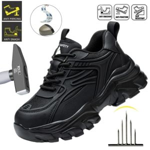 New Safety Boots Women Work Sneakers Anti-smash Indestructible Shoes Steel Toe Protective Boots Anti-puncture Work Safety Shoes