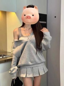 Early Autumn Clothing Matching a Set of Casual Sports Hoodie Short Skirt Two-piece Set Early Autumn 2024 New Arrival Womens Clothing