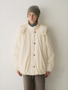 INSIS FEMME | Waterproof Anti-fouling 90 White Goose Down Detachable Stand Collar Puffed Short Down Jacket for Women