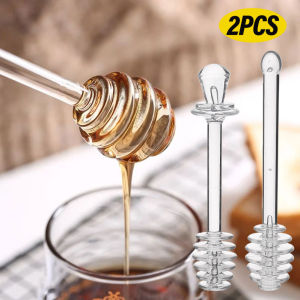 YESPERY 1/2Pcs Honey Dipper Sticks Jam Sauce Spoon Mixing Stick Clear Coffee Milk Tea Stirring Bar Kitchen Supplies Cooking Tools